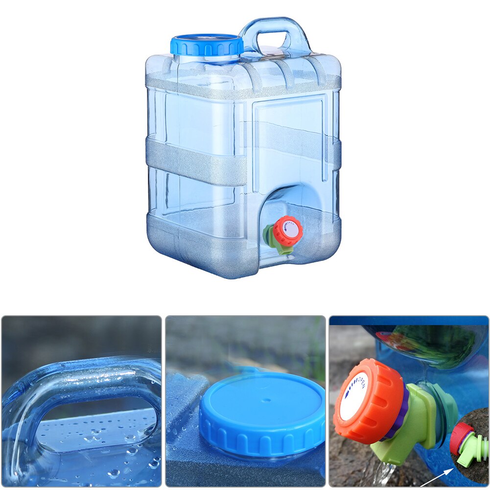 15L di Acqua di Campeggio di Stoccaggio Secchio Potabile all'aperto Riutilizzabile auto di Guida con Coperchio Portatile cibo grado Contenitore di Casa con Rubinetto