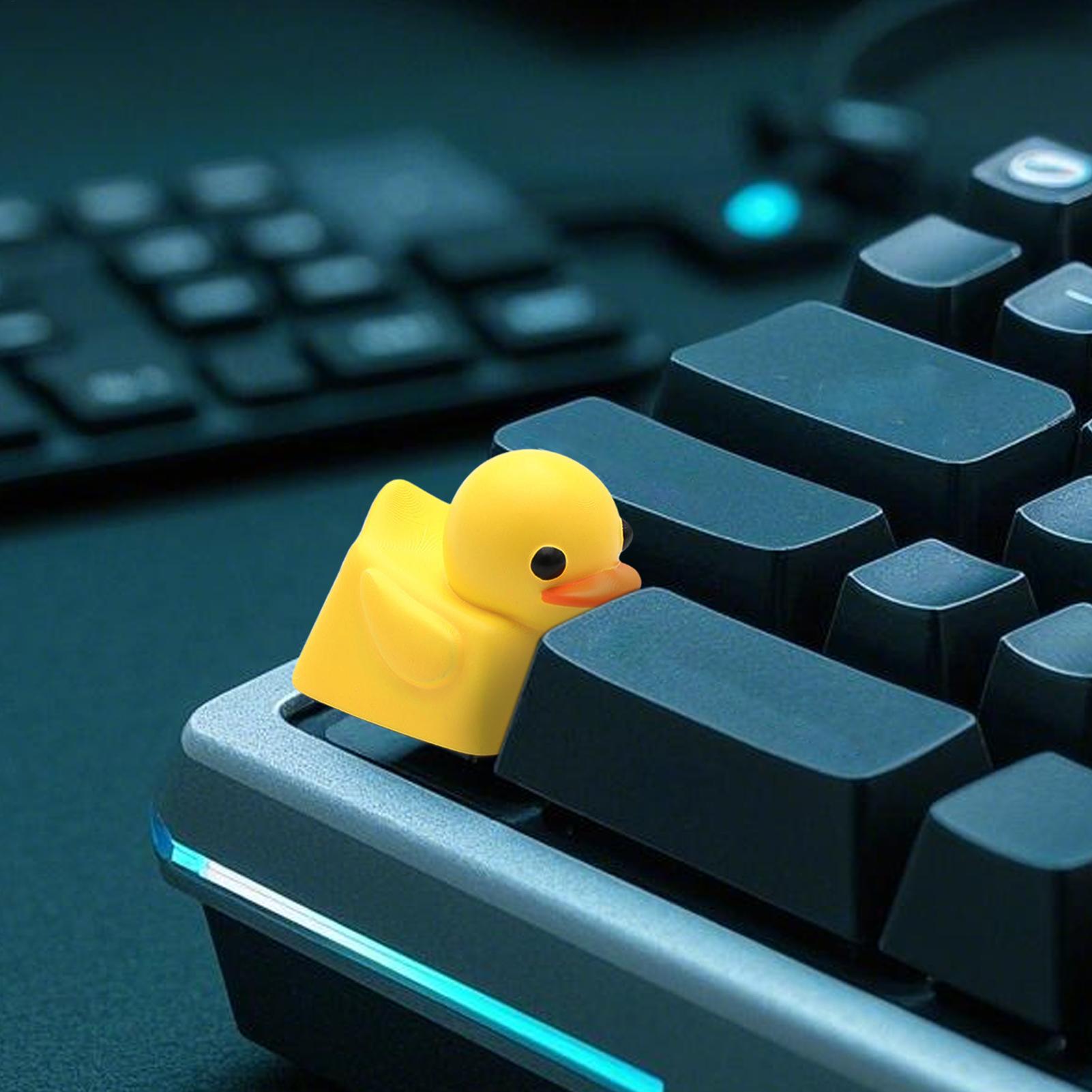 Gorros de teclado de pato personalizados, teclas artesanales de pato amarillo, juego de teclas amarillas, accesorios de juego, decoraciones, para amantes de los patos