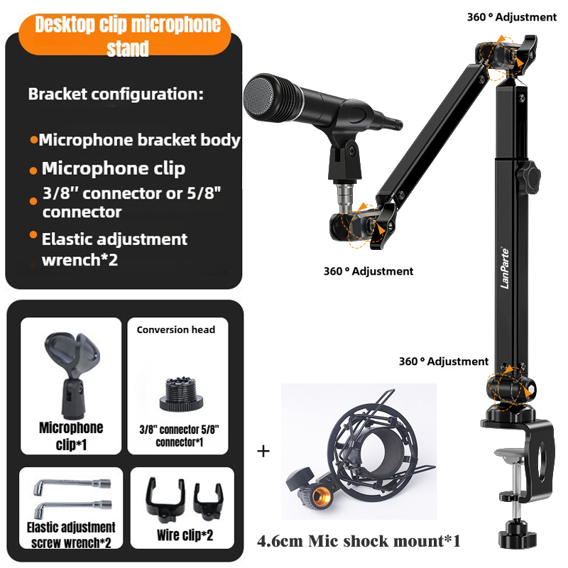 Mikrofonarm-Mikrofonständer für Blau Yeti FIFINE bin8 K669B HyperX QuadCast SoloCast beim2020 Shure SM7B MV7 und andere Mikrofonen: Gelb
