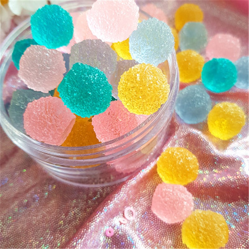 10Pcs Simulatie Ronde Snoep Filler Voor Clear/Pluizige Modder Doos Populaire Speelgoed Kids Lizun Slime Diy Kit Accessoires boetseerklei