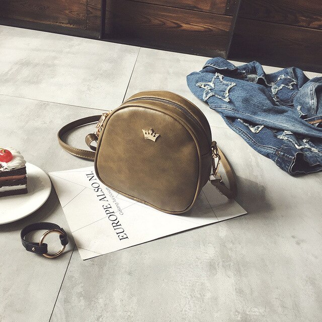 Taschen für Frauen Neue Schulter Tasche Handtasche Telefon Geldbörse Kaiserkrone Pu Leder Frauen Kleine Shell Umhängetasche