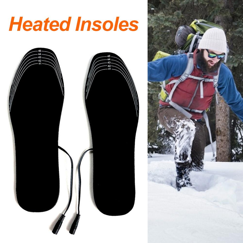 USB Heated Shoe Insoles Feet Warm Sock Pad Mat Electrically Heating Insoles Washable Warm Thermal Insoles Unisex Size 35-45