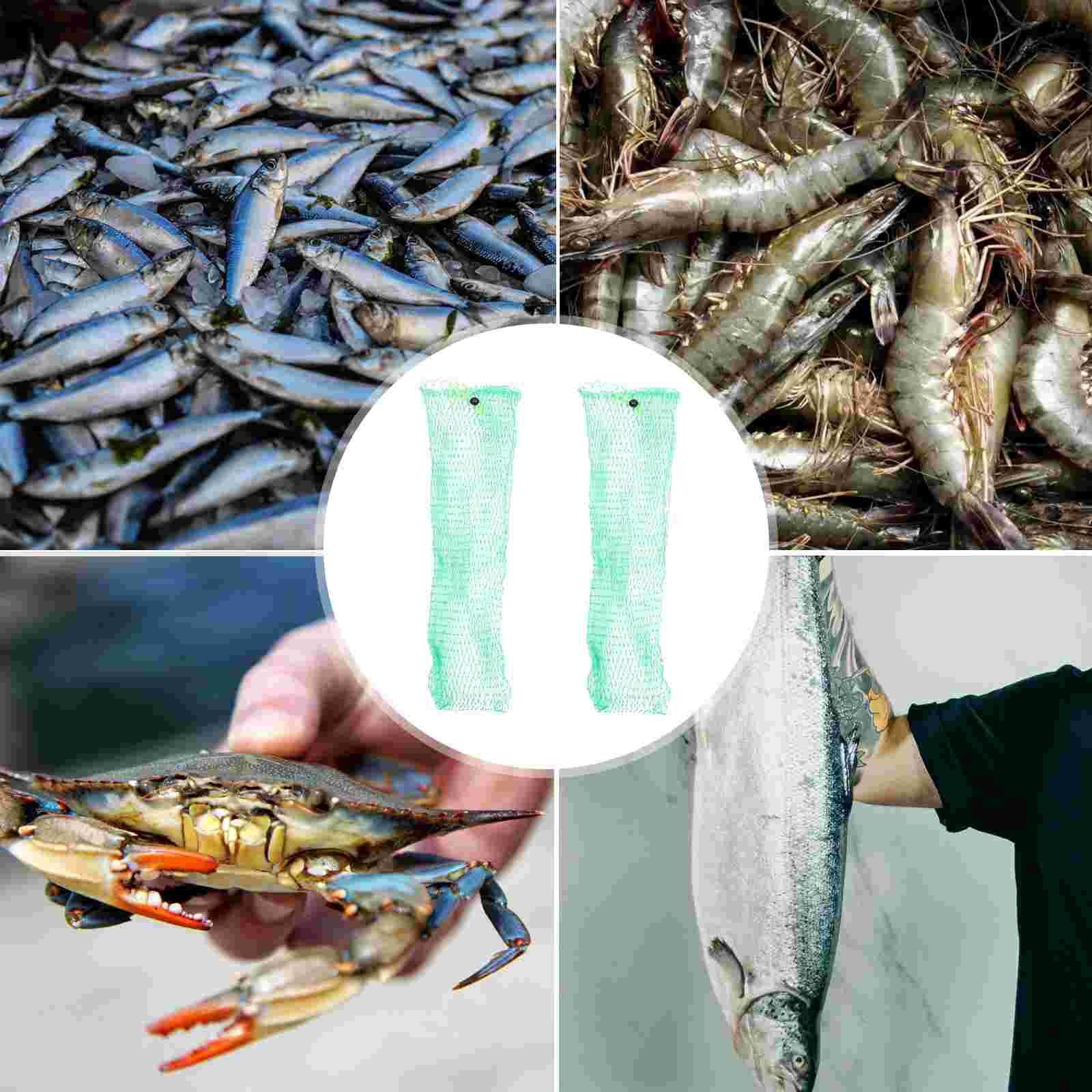 2pcs Practical Fishing Net Catch Fish Landing Net Woven Fishing Net Equipment