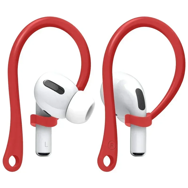 Soft Silicone Anti Lost Hook Earphones for Apple Airpods 1 2 3 Air Pods Pro Bluetooth Wireless Headphone Earbuds Ear Tips Strap: 2XS / Red