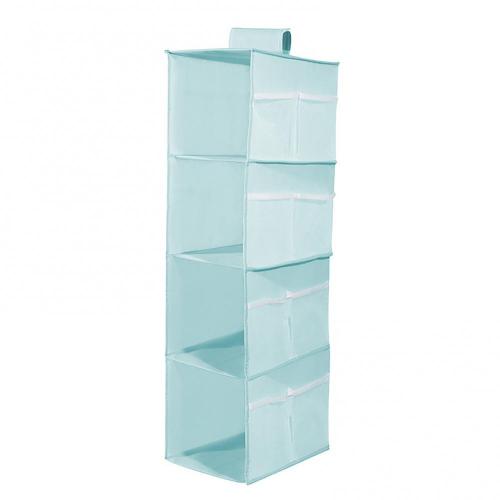 Organizadores colgantes de tela Oxford duraderos, estante de almacenamiento lavable, multicapa, plegable, organizador de ropa: Blue 4 Layer
