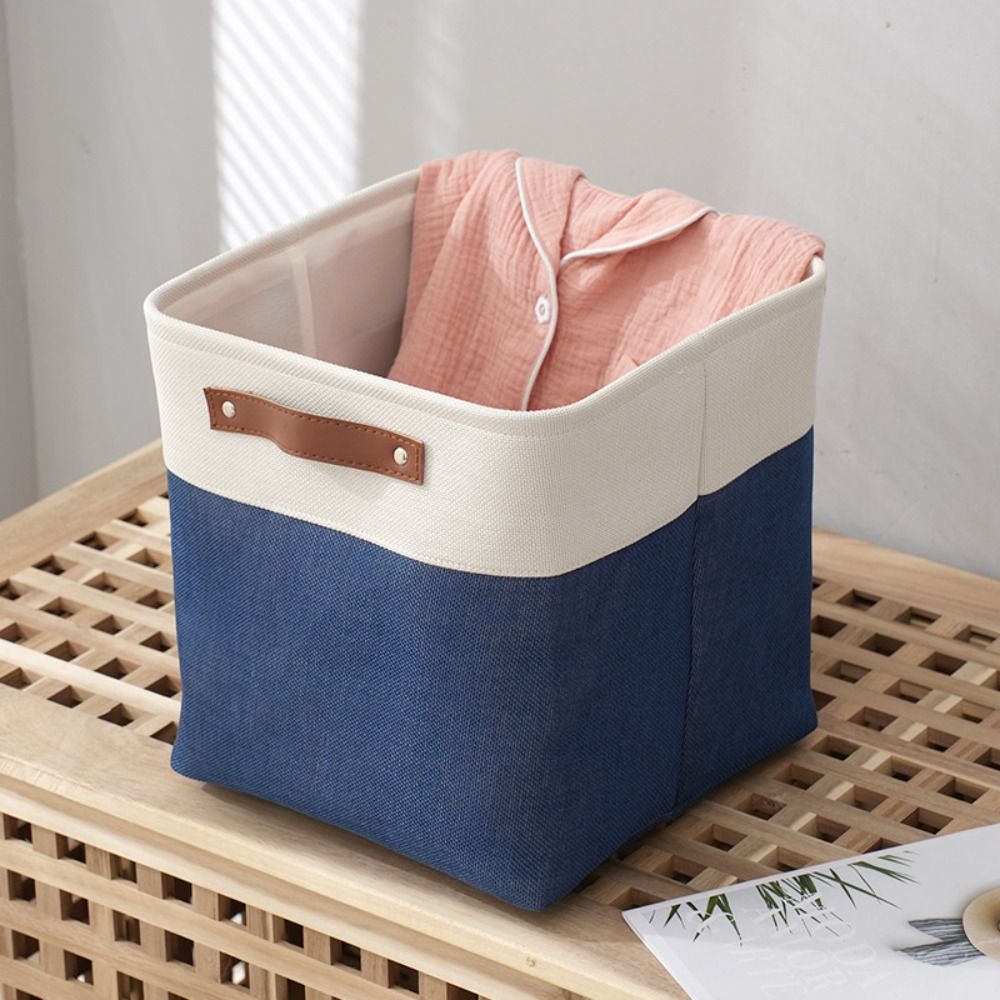 Fabric Large Capacity Laundry Storage Basket Foldable Cotton Organize Box Collapsible Linen Organizing Bag Sundries