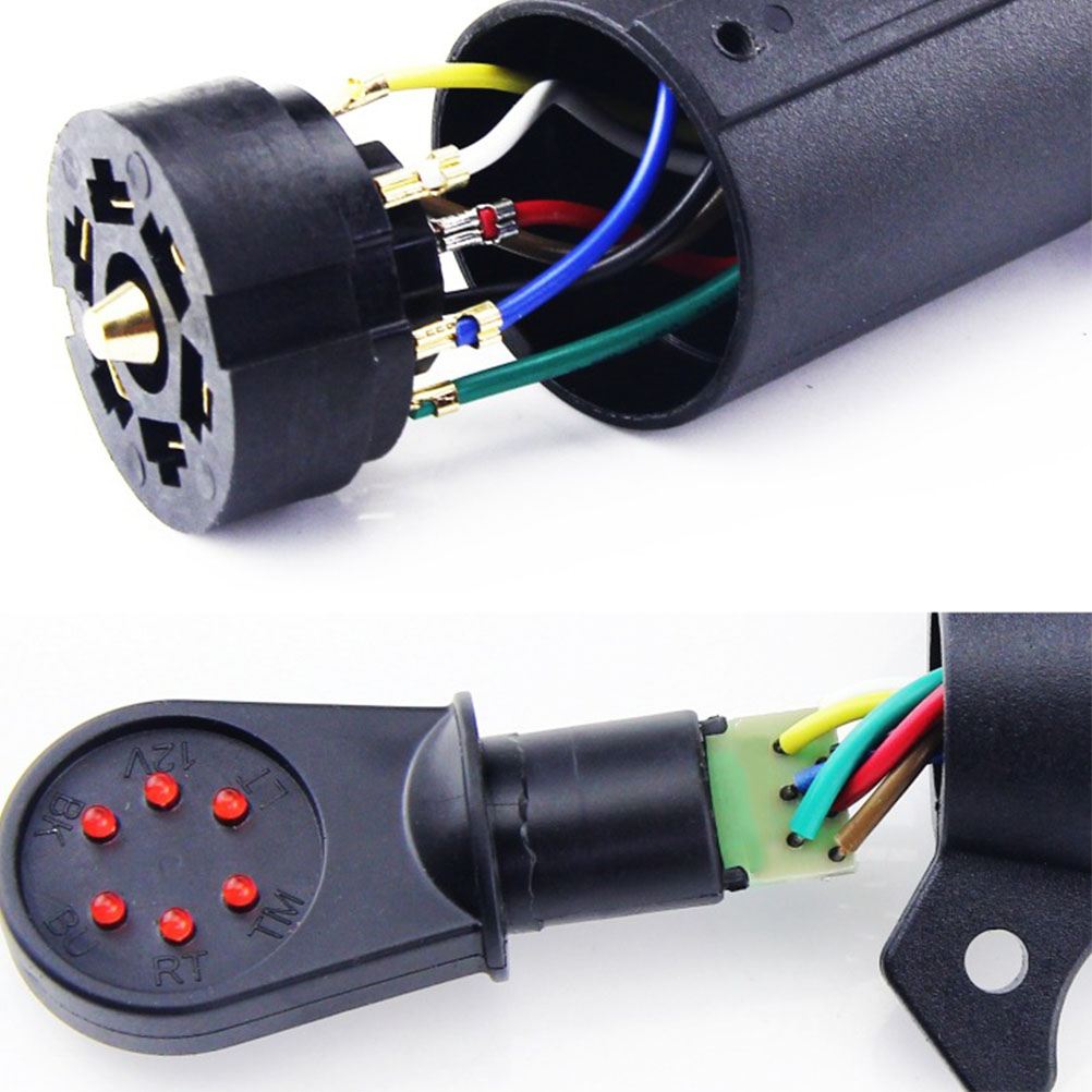 Verdrahtung Circuit-Tester UNS Standard 12V 7 Pin Verdrahtung Circuit-Tester Buchse Erkennen Sonde Stecker Runde Adapter für Anhänger caravan RV