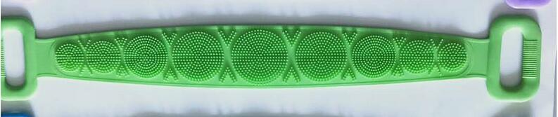Silicone Gel Scrub Bath Brush Strip Massage Back Rubs Bathing Tape Long Back Rubbing Sided Silicone Scrub Body Skin Bathroom: green-L