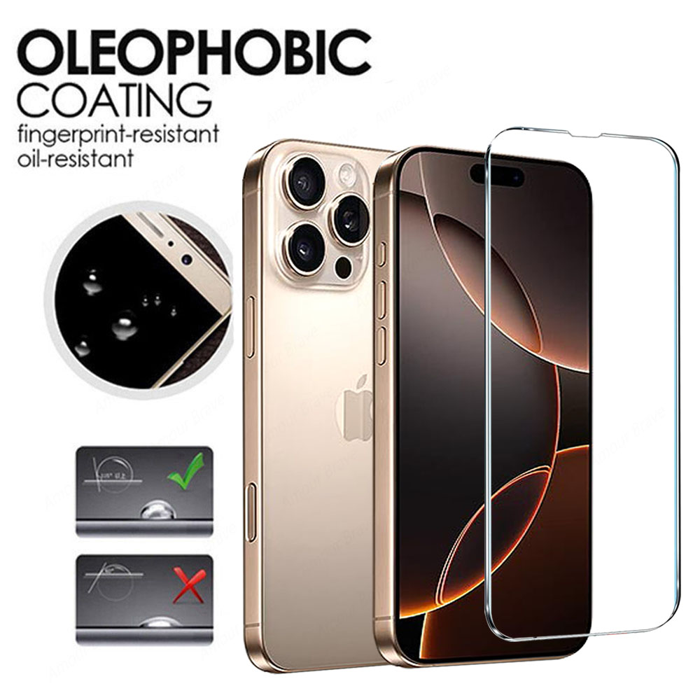 4Pcs Protective Glass on For IPhone 16 15 14 13 12 11 Pro Max XS XR Mini Screen protector For Iphone 7 8 16 Plus Tempered Glass
