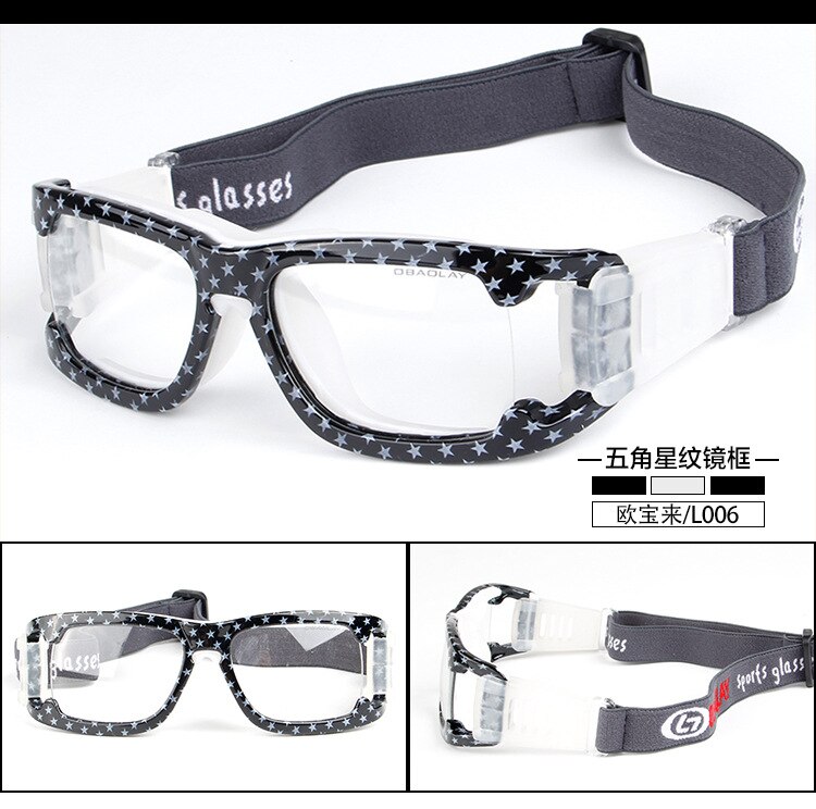 CAMO Basketball glasses Football Sports glasses Goggles eye glasses frame match optical lens for myopia nearsighted: COLOR 004