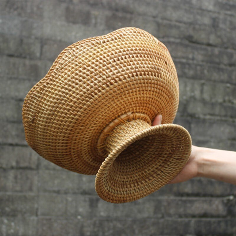 Vietnam Rattan High Foot Tray Rural Home Fruit Tray Fruit Basket Snack Storage Basket Large