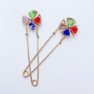 10 stuks kristallen strass broche jurk decoratie schattige gesp speld grote veiligheidsspeld kraag vrouwen sieraden voor kleding ornament: F
