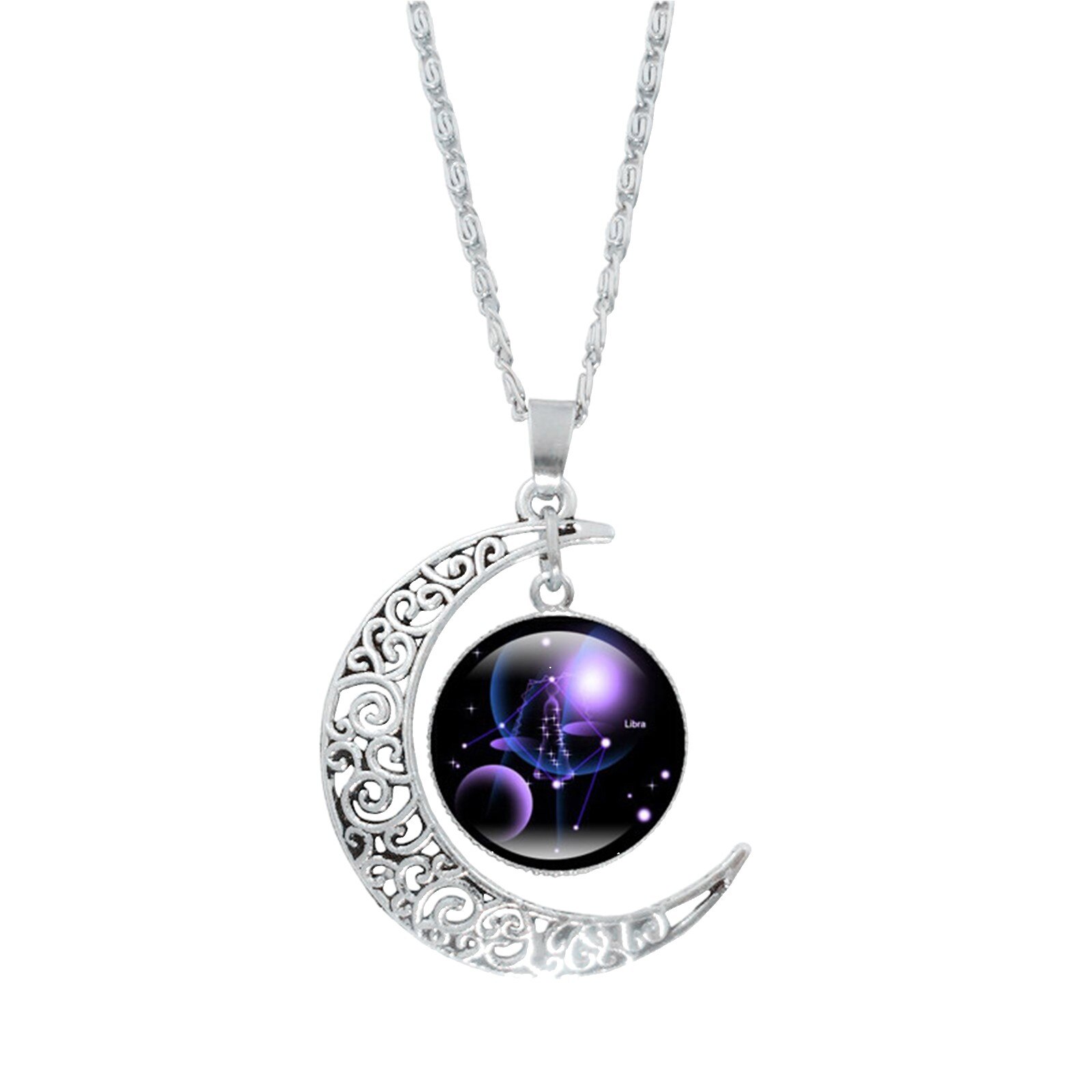 12 costellazione luna collana catena donna strass di lusso girocollo gioielli moda ciondolo regali signore eleganti: H