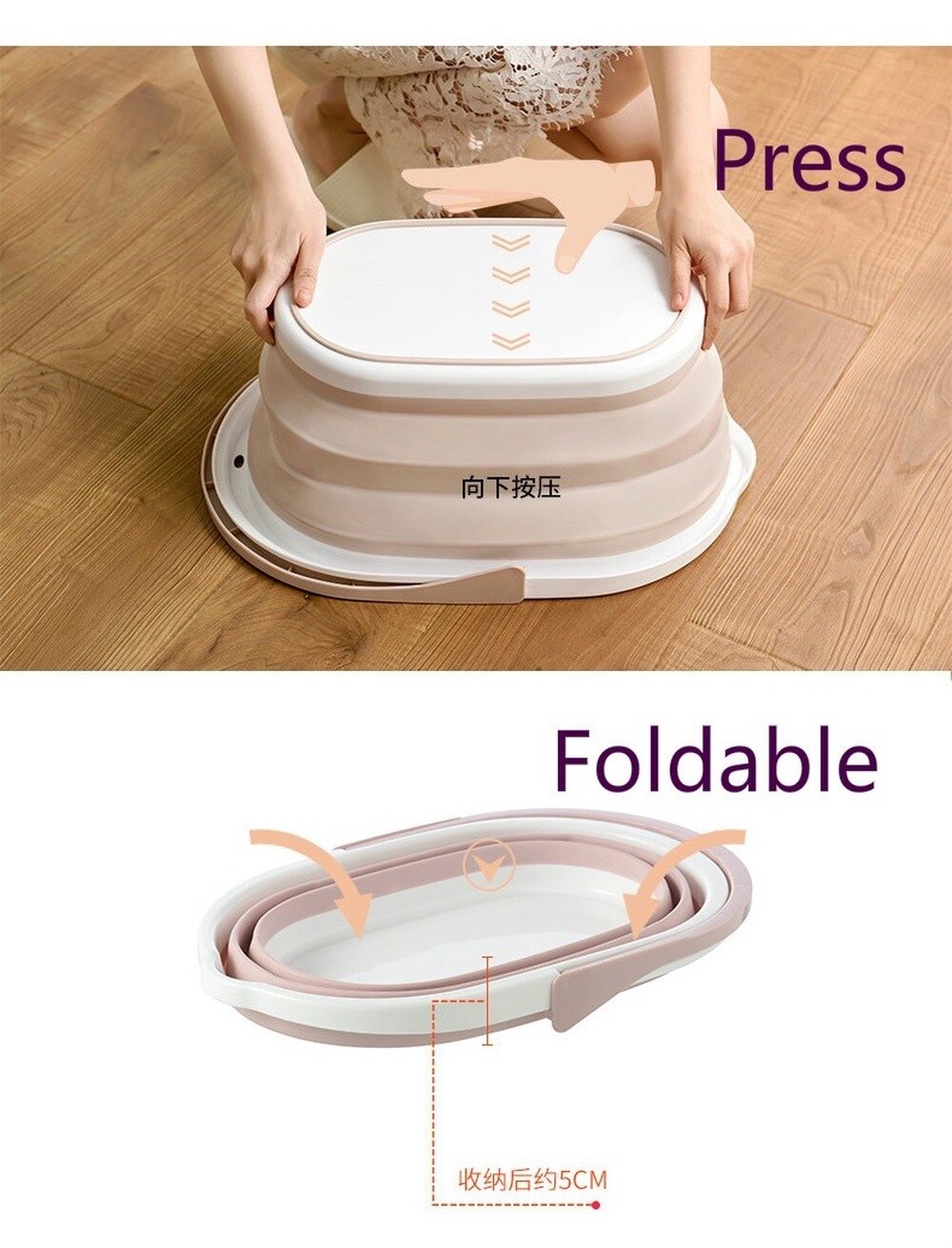 Portable Foldable Bucket Solid Basin Tourism Outdoor Clean Bucket Fishing Camping Car Wash Mop Folding Bucket Outdoor