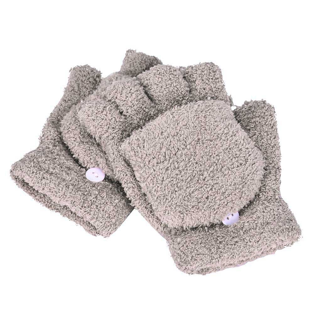 Kinderen Winter Handschoenen Kind Stijl Jongen Meisje Gebreide Handschoenen Winter Kinderen Kids 3-12Year Warm Half Vinger Flip Cover Handschoenen