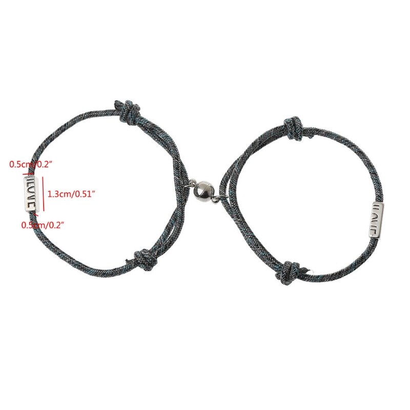 2 Styles Lovers Matching Friendship Bracelet Rope Braided Couple Magnetic Distance Love Heart Bracelet Kit Lover Jewelry