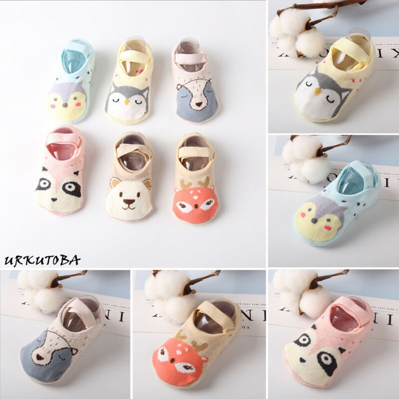 Cute Toddler Non-Slip Socks Kids Baby Cartoon Warm Shoes Anti-slip Slipper 1-3Y