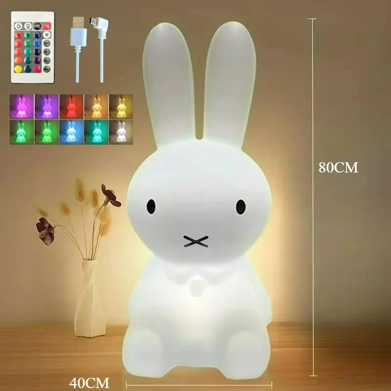 Lampe de bureau LED mignonne, éclairage ours lapin, lumière d'ambiance, dessin animé mignon, pour enfants, lampe de chevet de chambre à coucher, lampadaire de salon