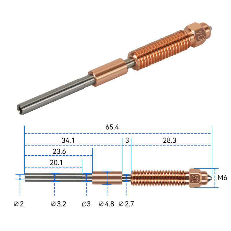 For Creality K1C Nozzle All-in-one Copper Titanium Nozzles High Flow Upgraded K1C K1 Max Nozzle 0.4/0.6/0.8mm For Ender-3 V3