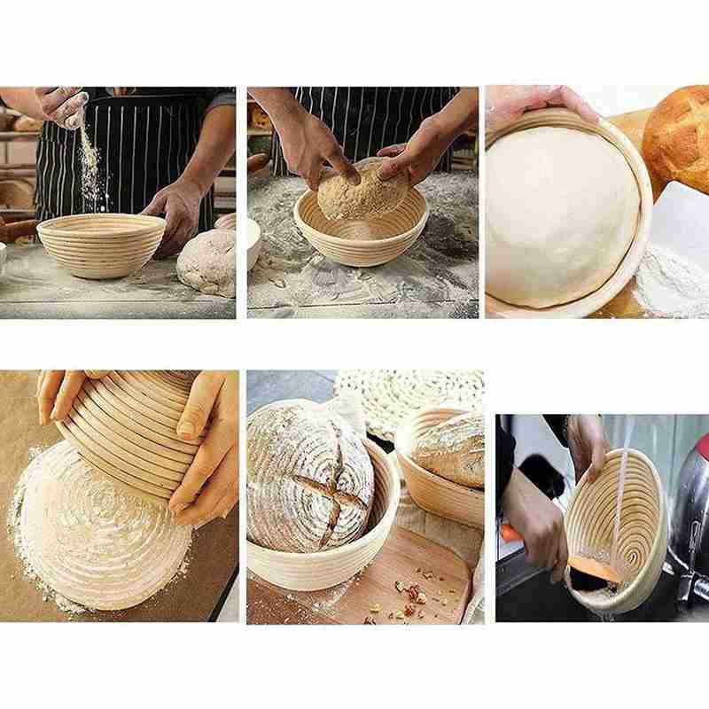 Rattan Bread Proofing Basket Natural Round Oval Baking Cake Pans Rattan Wicker Dough Fermentation Sourdough Bread Basket