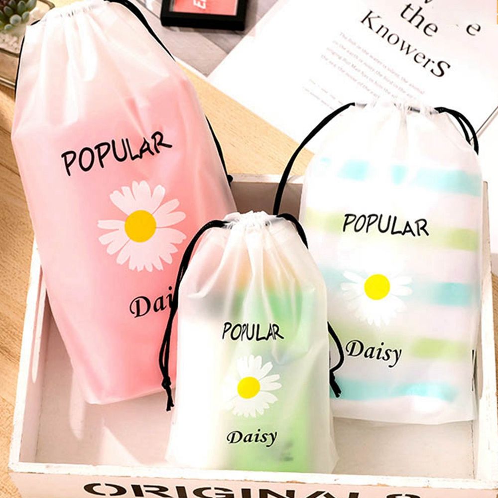 3Pcs Trekkoord Zak Plastic Tasje Scrub Schoenen Reizen Opbergtas Transparante Kleding Sokken Plastic Verpakking Zak: 9