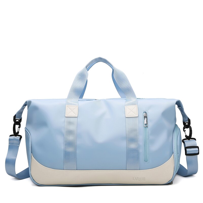Brauch trocken nass Fitness Tasche Nylon Ausbildung Schulter Männer Tasche Reisen Yoga Fitnessstudio Tasche schwimmen Frauen Gymtas Tasche tragen an Gepäck duffle Tasche: hell Blau