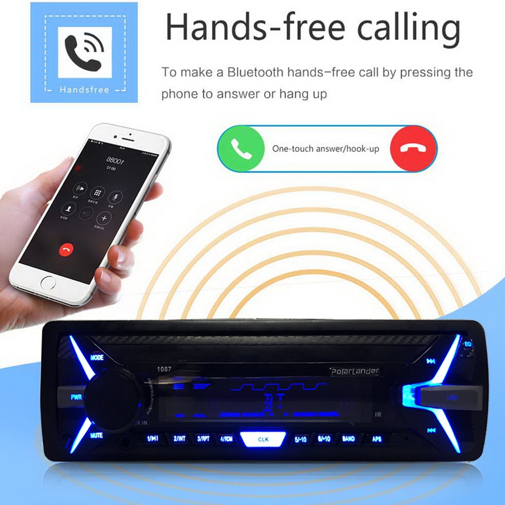 Car Radio Player Audio Stereo Music Player Car Kit In-Dash FM Stereo RDS Audio 1 din AUX/SD/USB MP3 Player Removable Front Panel