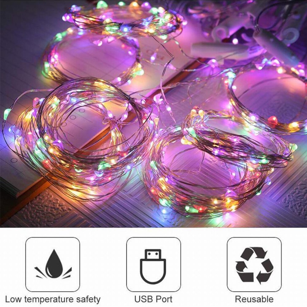 3X2M Rainbow Curtain Lights LED String Garland Fairy Icicle Decorative Lights for Christmas Party Bedroom Wall Wedding Decor