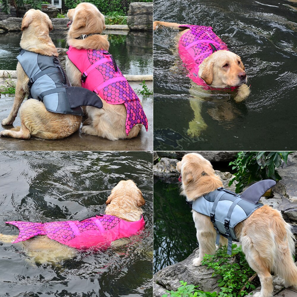 Kæledyrs svømningsvest til hunde lille mellemstor dyre redningsvest vandtæt kæledyrsfrakke outfit surf tøj