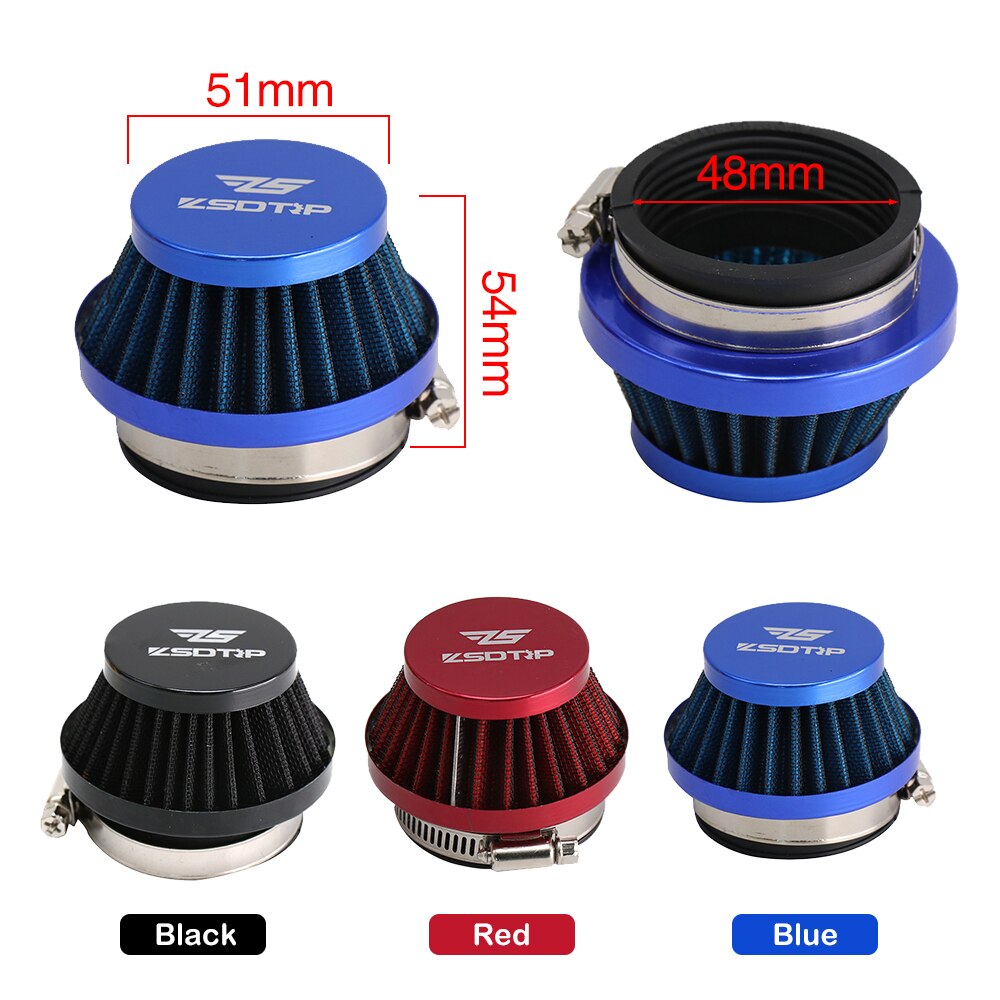 ZSDTRP 48mm 55mm 60mm Stahl Luftfilter Für 2 Hub Motor- PWK 21/24/26/28/30mm PE28 PE30 PWK 33mm 35mm Vergaser ATV UTV Quad