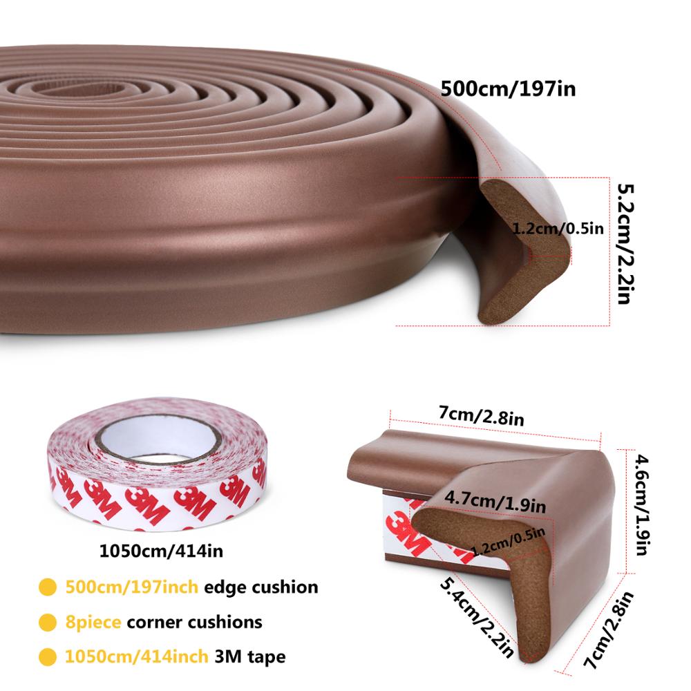Orzbow proteção de canto para crianças, proteção de canto 5m para bebês proteção para casa protetor de borda amortecedor para móveis infantis