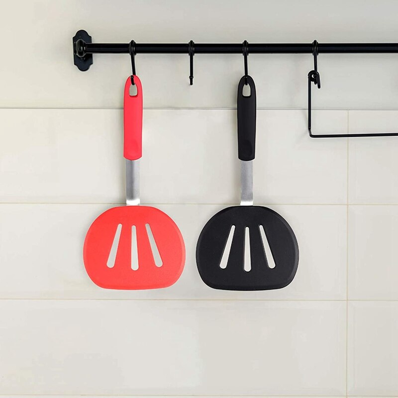 2 Pieces Silicone Turners,Flexible Pancake Turner,Wide Round Kitchen Flipper Spatula,for Eggs Pancakes Burgers Steaks