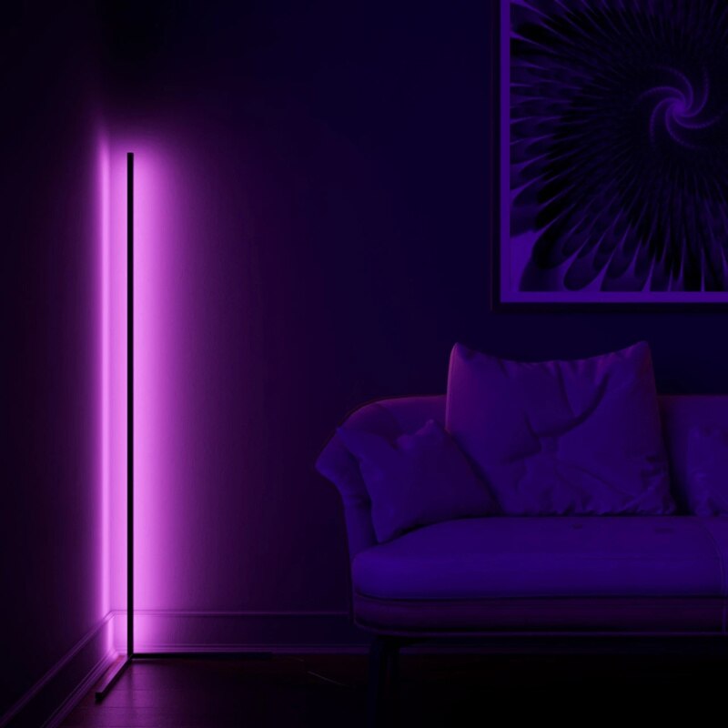 Lámpara Led de pie para esquina, Luz de suelo de dormitorio colorida, iluminación de Ambiente, decoración para el hogar, lámpara de pie de esquina