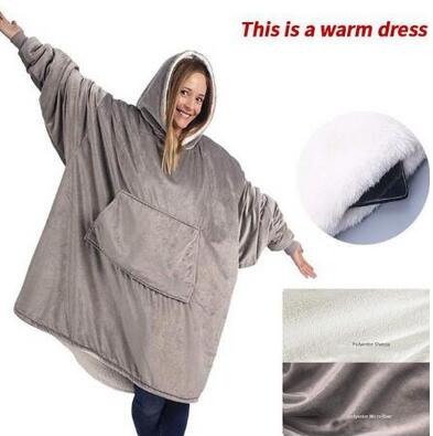 Winter Thick Comfy TV Blanket Sweatshirt Solid War. Grandado