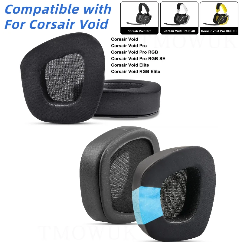 For Corsair Void/Void Pro/Void Elite/Surround Wired & Wireless RGB USB Headset Gaming Earpads upgraded cooling Gel ear cushions