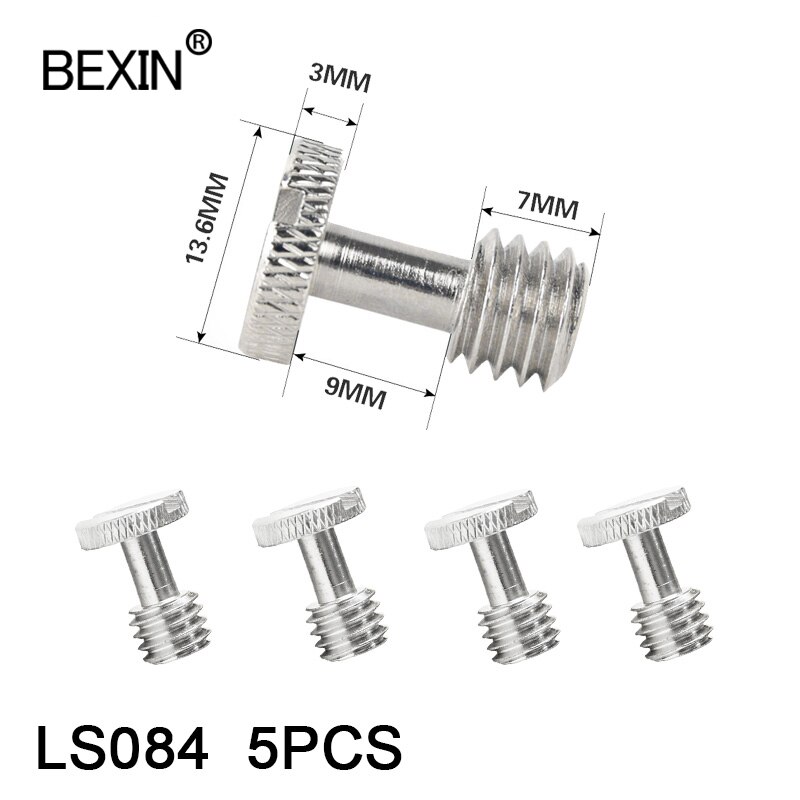 3/8 "jernkamera skrue 3/8 hurtigskruefeste til dslr kamera stativ monopod ball hode rask utgivelse tallerken: Ls084 5 stk