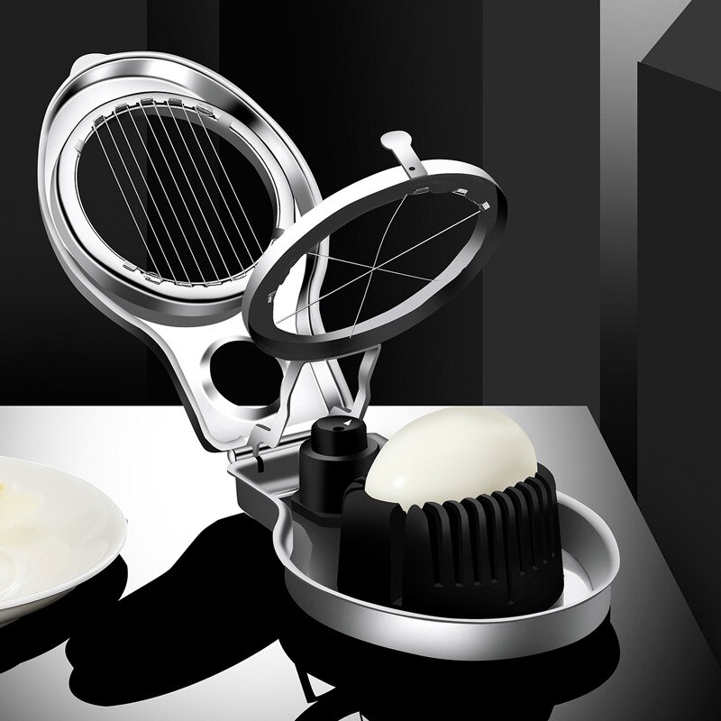 Roestvrij Staal Ei Slicer Manual Fruit Ei Cutter Divider Gekookte Eieren Splitter Salade Sandwich Gereedschap Keuken Gadgets