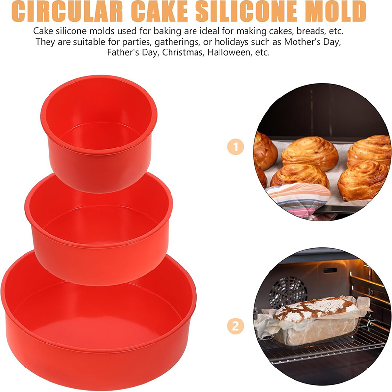 4 6 8 10 Zoll Silikonform für Schichtkuchenform, runder Zylinder, Regenbogen-Kuchenform, Gemüse, Pfannkuchen, Pizza, Kruste, Omelett-Backform
