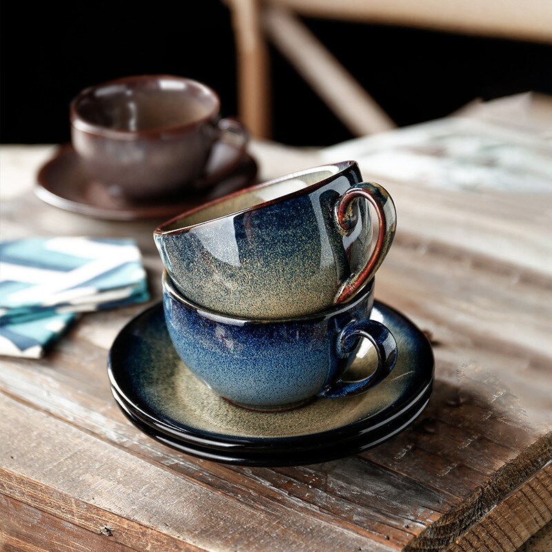 DUSVALLY Keramische Mok Grote Koffie Mok Tall Cups Porselein Latte Koffie Cup met Deksel en Kleur Doos 17 Oz, Bloemen