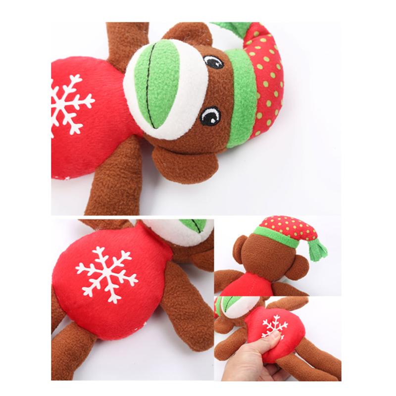 1PC Pet Toy Stylish Christmas Monkey Chewing Toys Plush Monkey Toys Pet Dog Biting Playthings