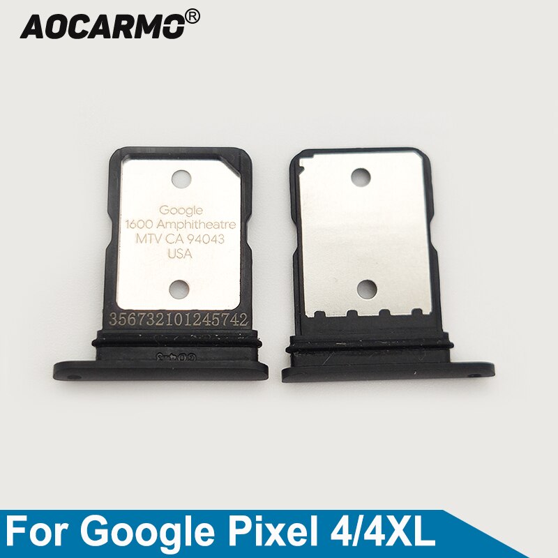 Aocarmo nero per Google Pixel 4/4 XL Sim Card Tray SIM Slot Holder parti di ricambio