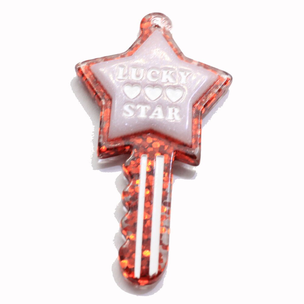 Cuentas de resina en forma de llave para llaveros de joyería, abalorios colgantes para funda de teléfono, Estrella Brillante, , 20/50 unidades: 50PCS / 3