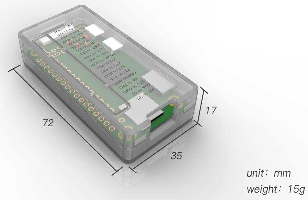 Raspberry Pi Zero W Case with heatsinks four colors ABS Shell