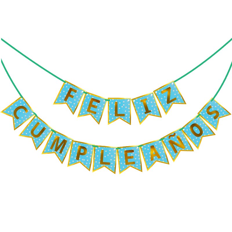 Guirlande de banderoles en papier, banderole espagnole joyeux anniversaire, drapeaux suspendus pour fête d'anniversaire, fournitures de décoration pour fête prénatale, 1 ensemble: DB02