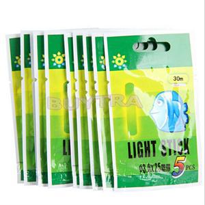 50 Pcs/10 Zakken Vissen Boei Fluorescerende Vis Lightstick Licht Night Rock Float Rod Glow Stick Mini Vissen Accessoires