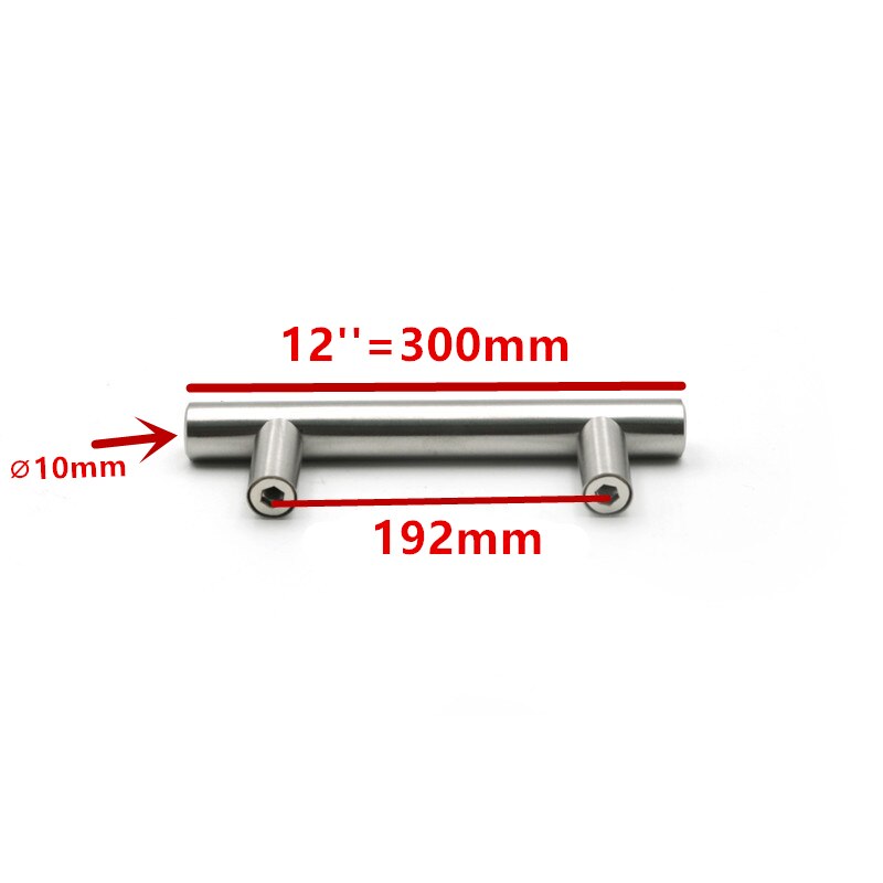 50mm to 500mm rostfria köksdörrsskåp t bar handtag dragknopp skåp knoppar möbelhandtag skåp lådhandtag: 12 tum 192mm