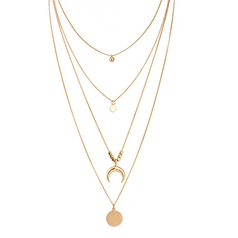 2020 nova cor de prata ouro colar pingentes torques para mulheres lua longa laços veludo moda jóias
