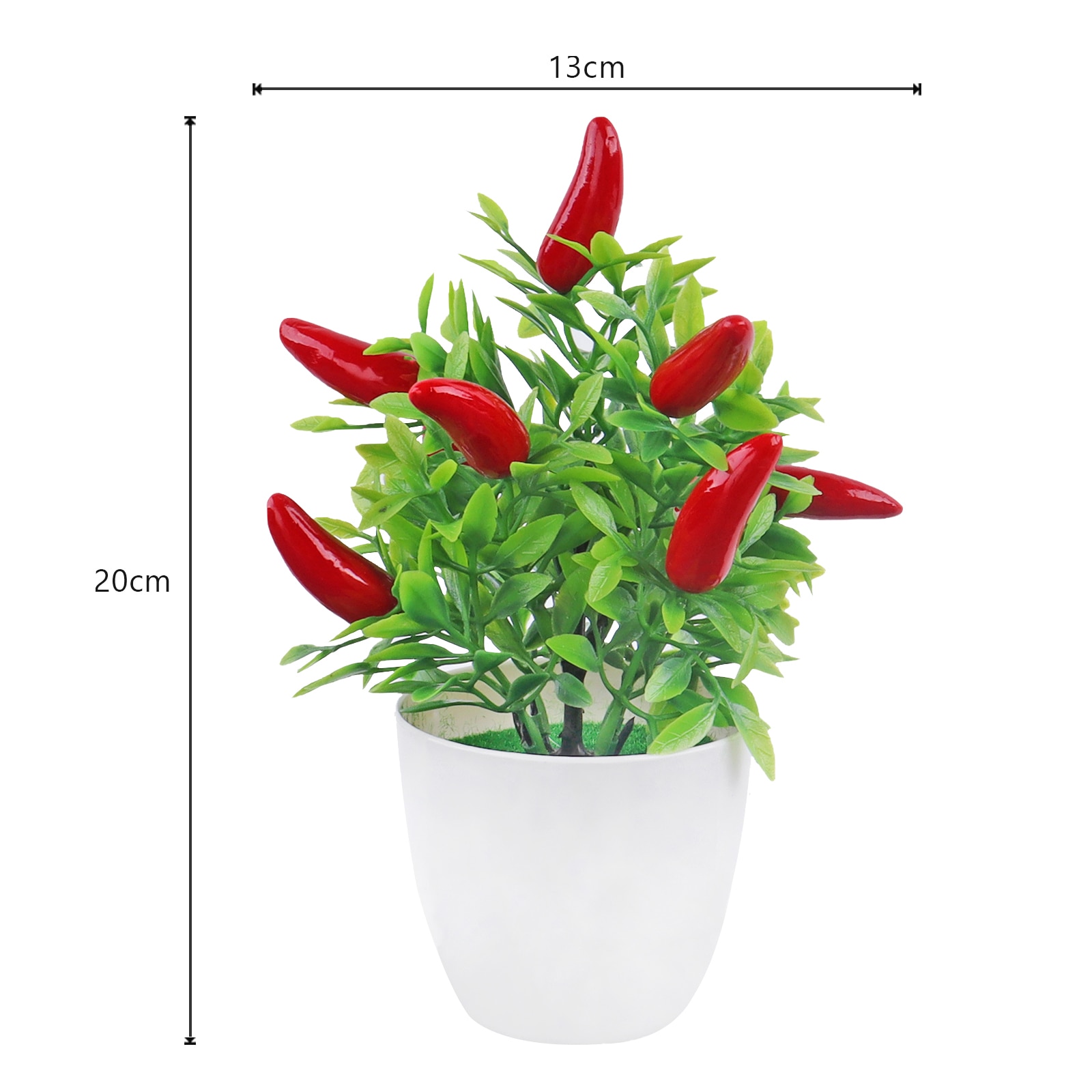 Kunstige planter bonsai appelsin granatæble frugt chili træ potte vindueskarm dekoration hjemme bord dekoration mini plast ornament: 1