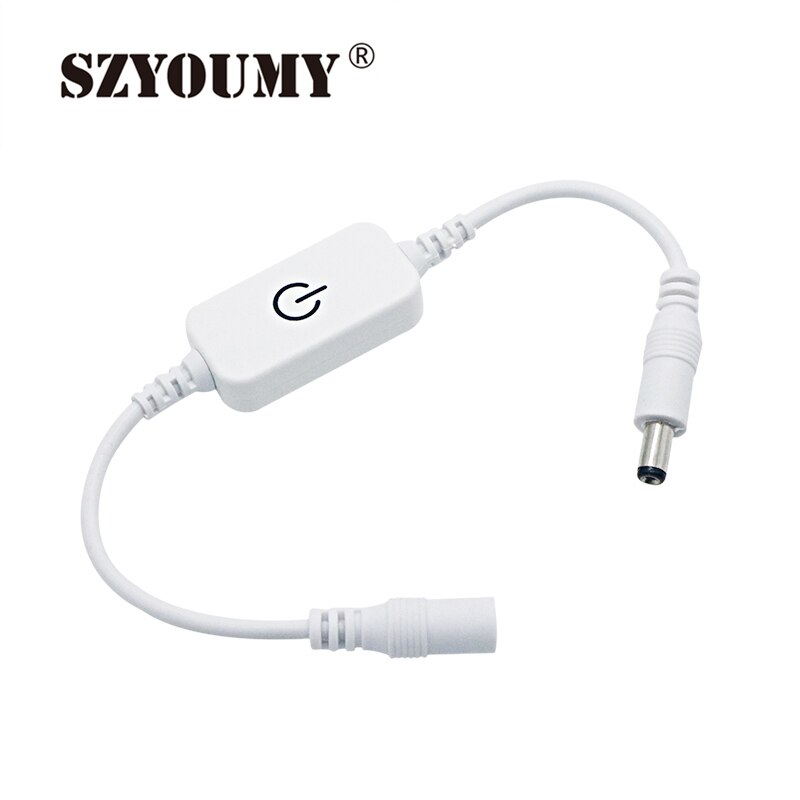 SZYOUMY itouch Led dimmer DC12-24V 4A dimmer controller with DC brightness adjust on/off switch for single color led strip: White
