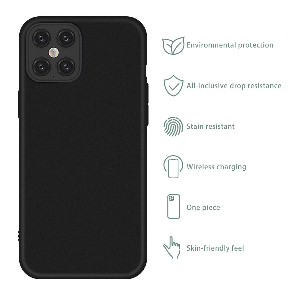 Für iPhone 12 11 Pro Max SE fall Schwarz Matte Silikon Weiche Fall Für iPhone X XS MAX XR 7 8 6 6S Plus 11 12 Mini Abdeckung Coque